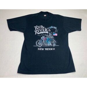 Vintage New Mexico T-Shirt Red Rivers Memorial Day Bike Run Large Single Stitch